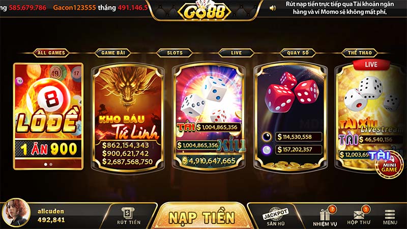 Game Bài Đổi Thưởng Go88 4 giao dien game go88